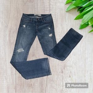 Abercrombie & Fitch Blue Distressed Straight Legged Jeans Sz 25”